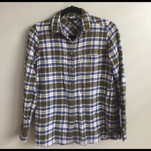 Shrunken Boy Shirt in Misty Forest Plaid